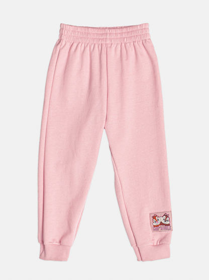 Conjunto Infantil Moletom Casaco Chip'N Dale e Calça Rosa Quartzo - Momi Mini