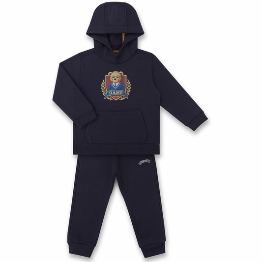 Conjunto Infantil Moletom Felpado Agasalho e Calça Teddy University Profundo - Dame