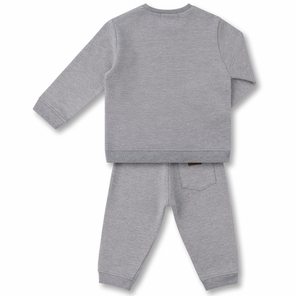 Conjunto Bebê Moletom Agasalho e Calça Teddy Cowboy Cinza - Dame