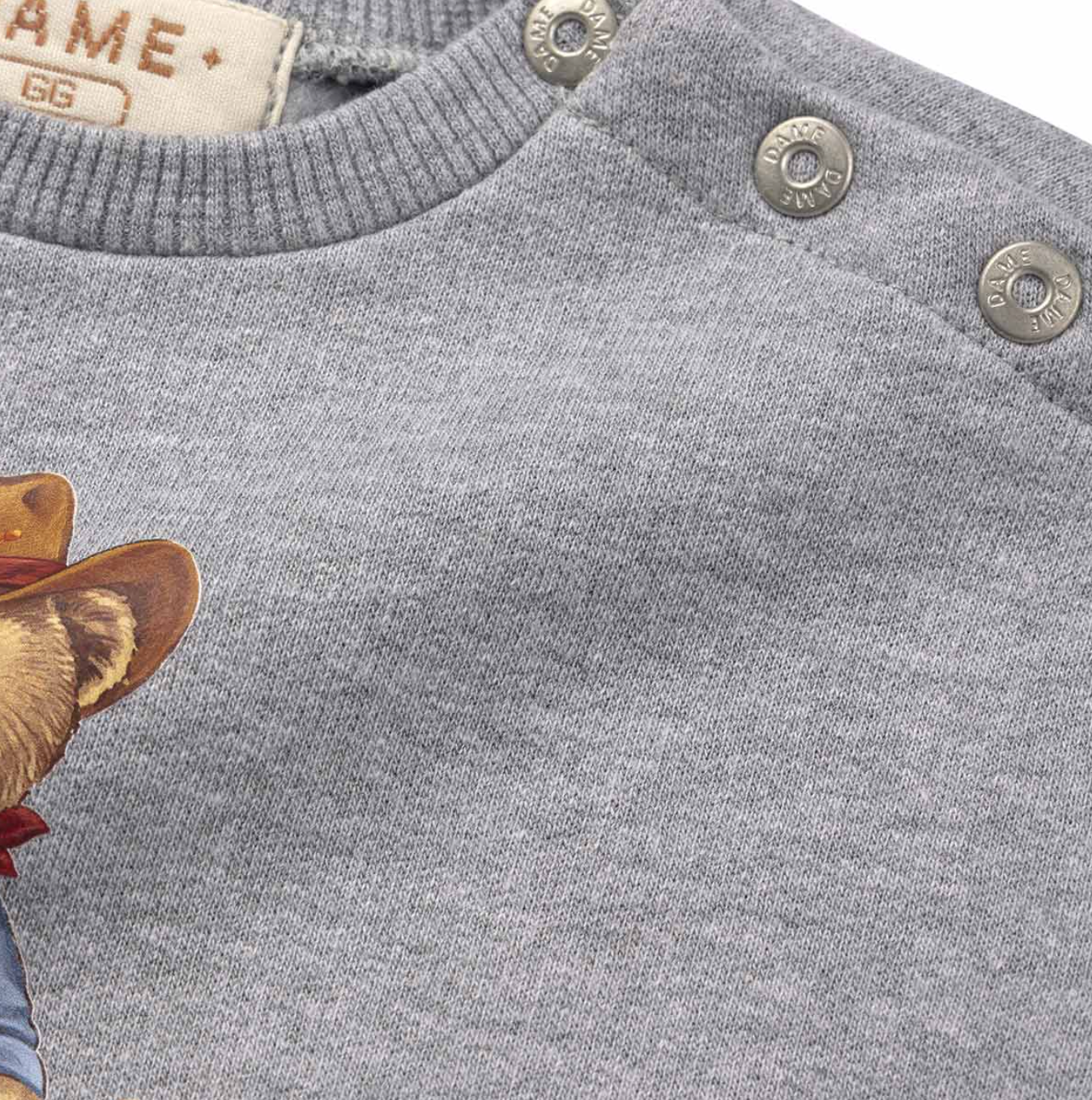 Conjunto Bebê Moletom Agasalho e Calça Teddy Cowboy Cinza - Dame