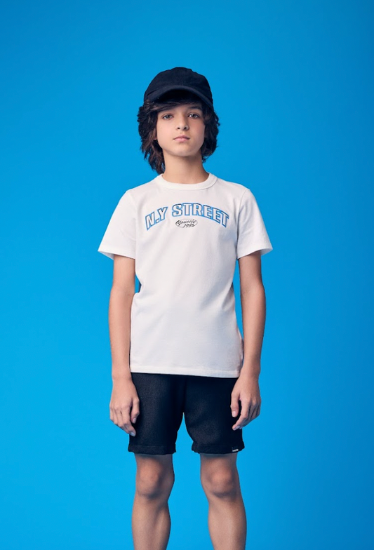 Conjunto Infantil Camiseta Pérola NY Street e Bermuda - Youccie