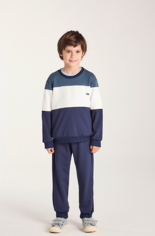 Conjunto Infantil Moletinho Viscose Blusa Recortes e Calça Lisa - Beabá