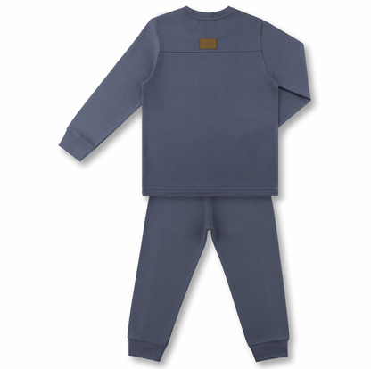 Conjunto Infantil Blusa e Calça Malha Texturizada Teddy Mochila Denim - Dame