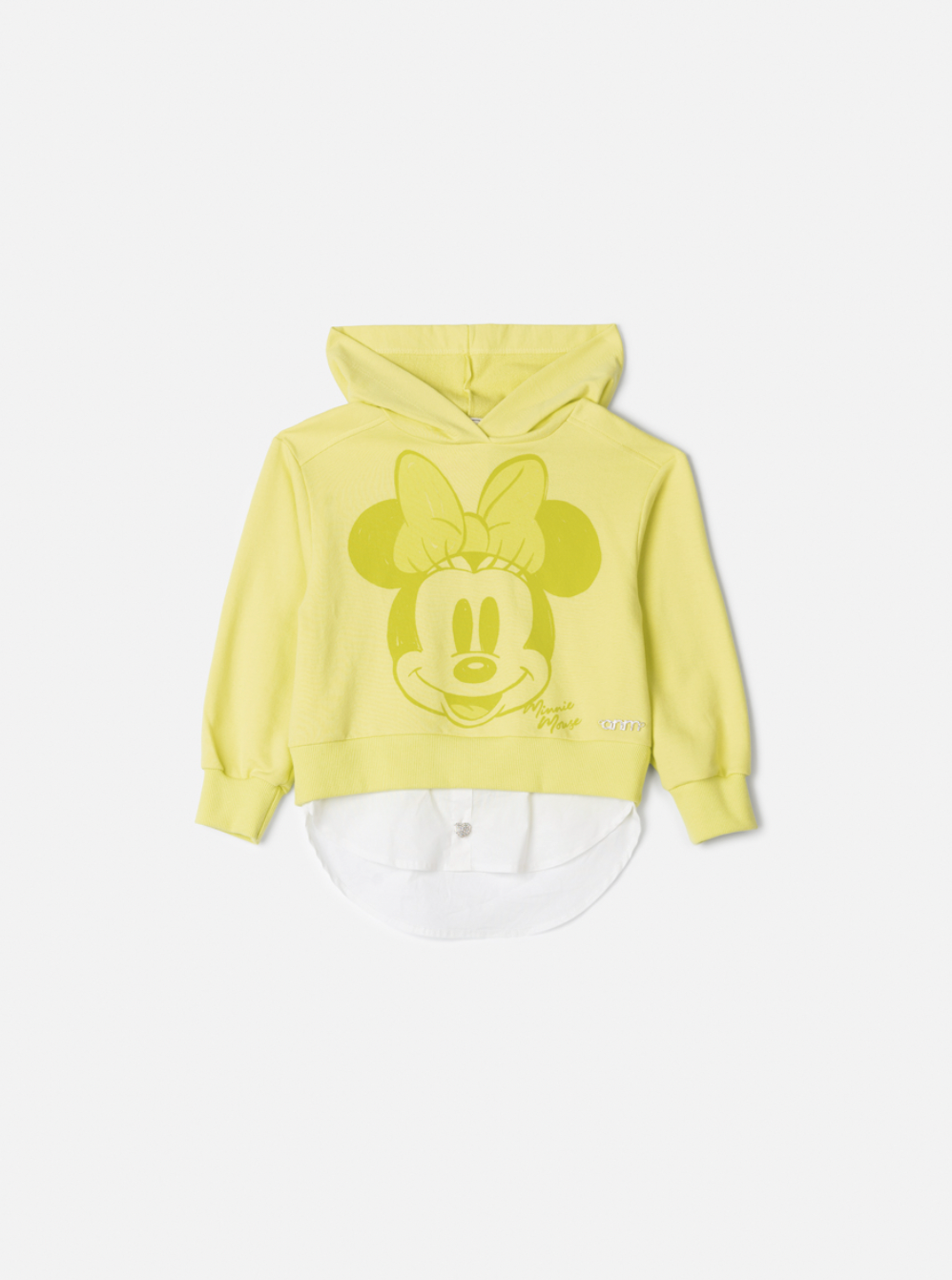 Conjunto Infantil Casaco Minnie Verde Melão e Shorts Jeans Preto  - Animê