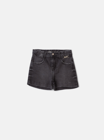 Conjunto Infantil Casaco Minnie Verde Melão e Shorts Jeans Preto  - Animê