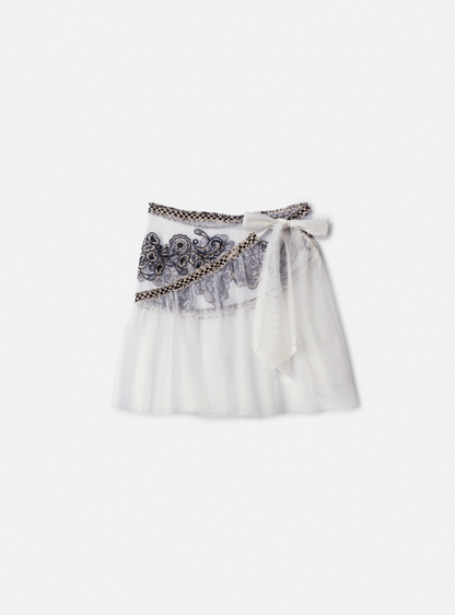 Conjunto Infantil Blusa Golinha Gravata Strass Pérola e Calça Jeans Lenço Bordado - Animê