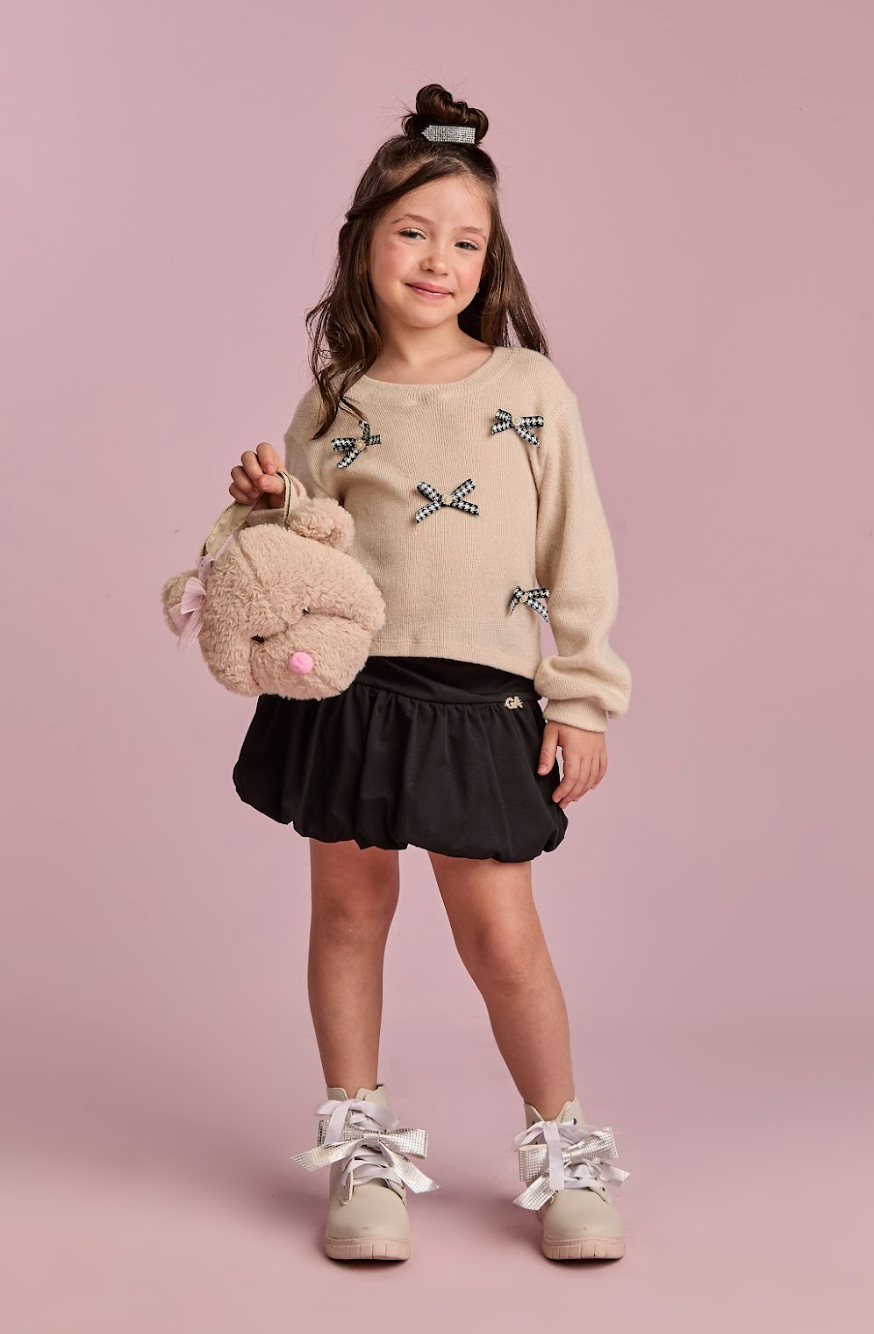Bolsa Infantil Ursinho Teddy Bege - Gabriela Aquarela