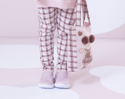 Legging Infantil Tricot Xadrez Marrom Marroque - Pituchinhus