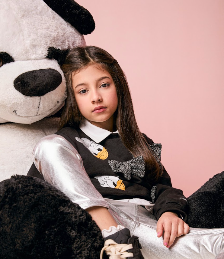 Casaco Infantil Daisy Com Laços Preto - Momi