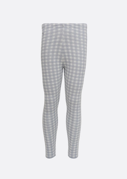 Legging Infantil Tricot Xadrez Azul - Pituchinhus