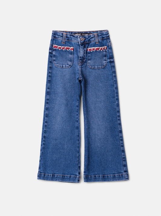 Calça Jeans Infantil Conceito Bolsos Bordados - Animê