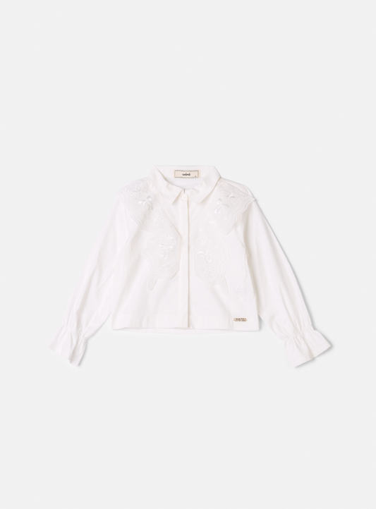 Conjunto Infantil Camisa Conceito Borboleta Off White e Shorts-saia Conceito Tweed Xadrez Vermelho - Animê