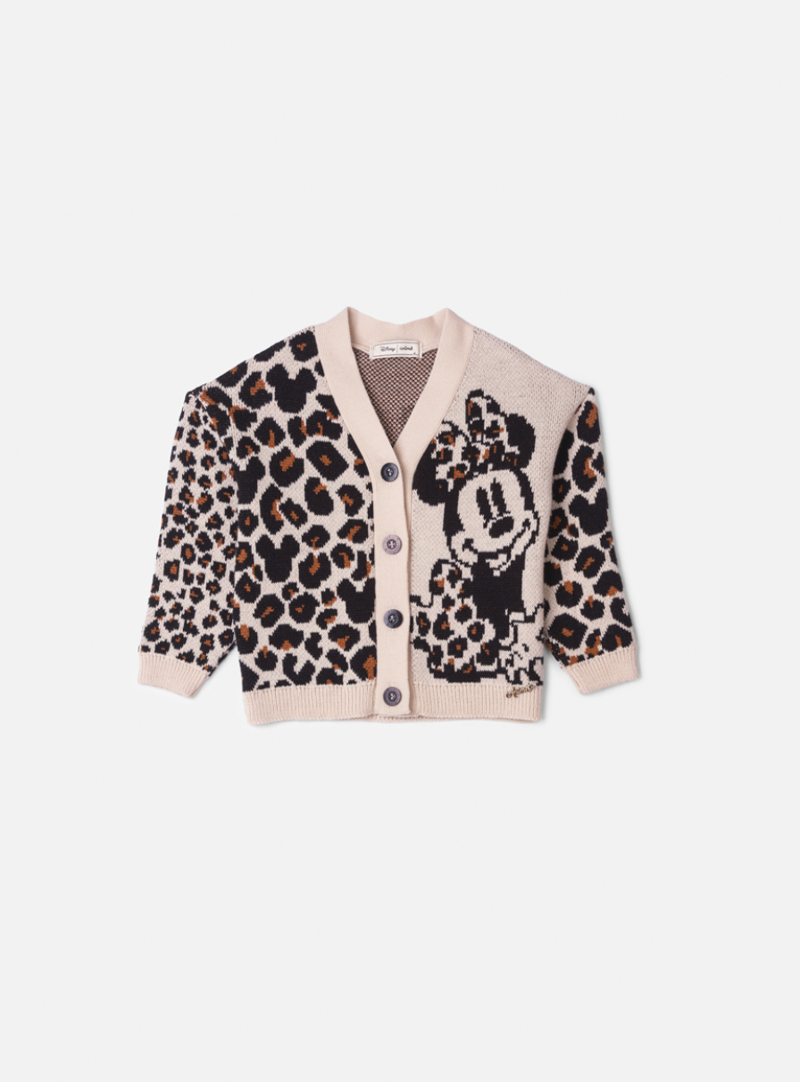 Casaco Infantil Tricot Minnie Animal Print - Animê