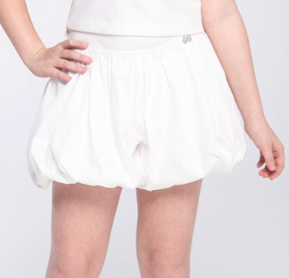 Shorts Infantil Balonê Algodão Branco - Luluzinha
