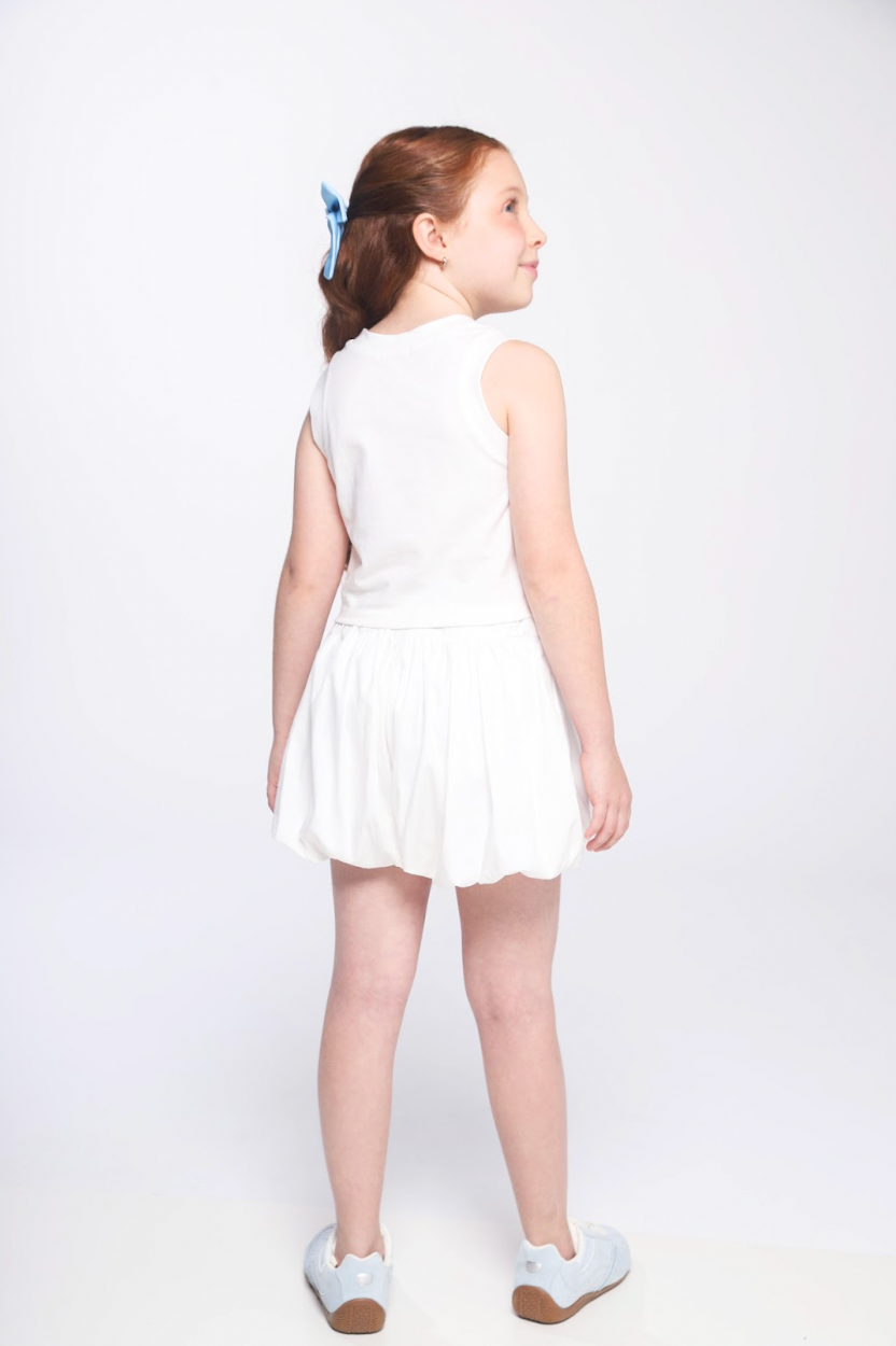 Shorts Infantil Balonê Algodão Branco - Luluzinha