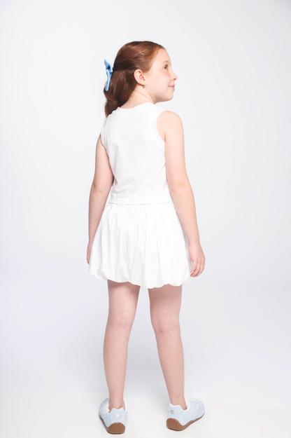 Shorts Infantil Balonê Algodão Branco - Luluzinha