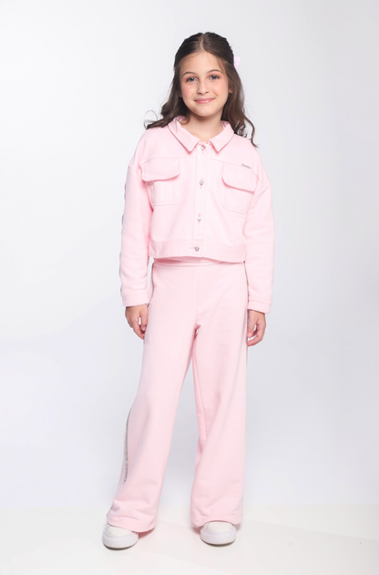 Casaco Infantil Strass Rosa - Luluzinha