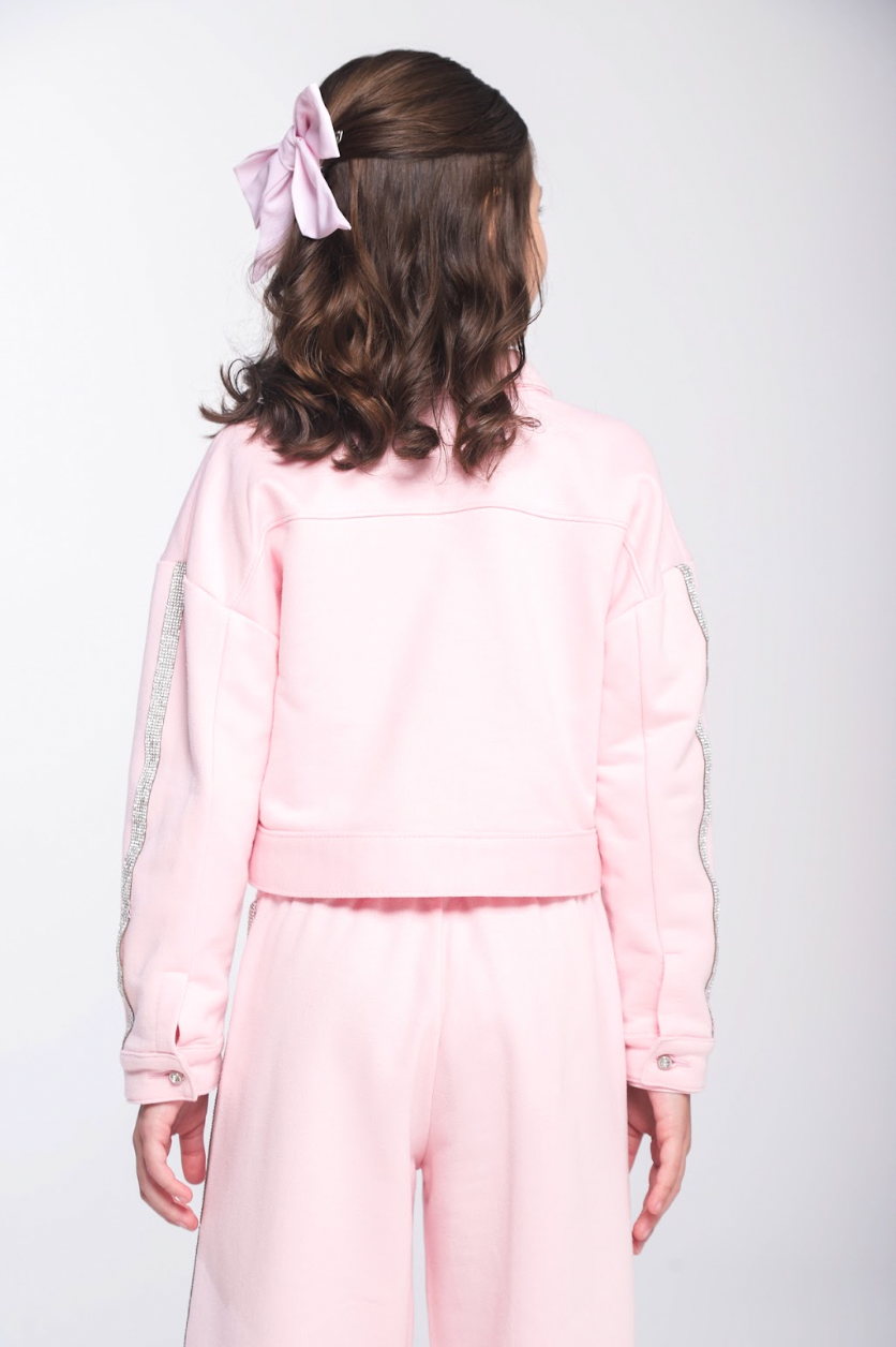 Casaco Infantil Strass Rosa - Luluzinha