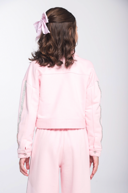 Casaco Infantil Strass Rosa - Luluzinha