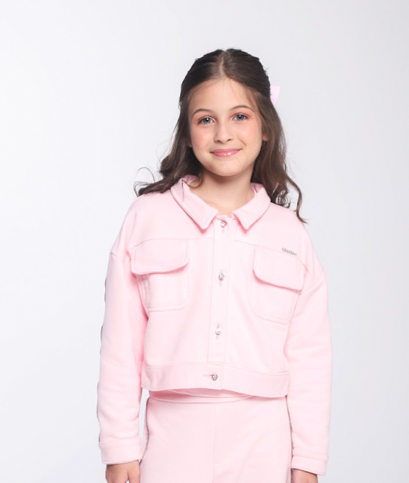 Casaco Infantil Strass Rosa - Luluzinha