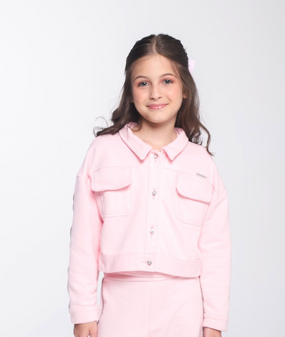 Casaco Infantil Strass Rosa - Luluzinha