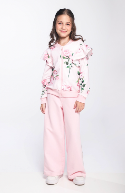 Casaco Infantil de Moletom Floral - Luluzinha
