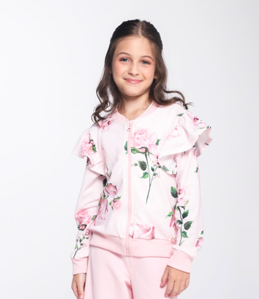 Casaco Infantil de Moletom Floral - Luluzinha