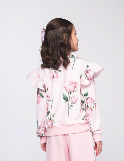 Casaco Infantil de Moletom Floral - Luluzinha