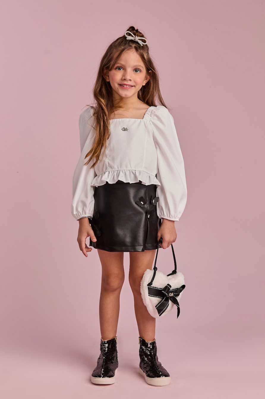 Bolsa Infantil Coração Teddy Off White - Gabriela Aquarela