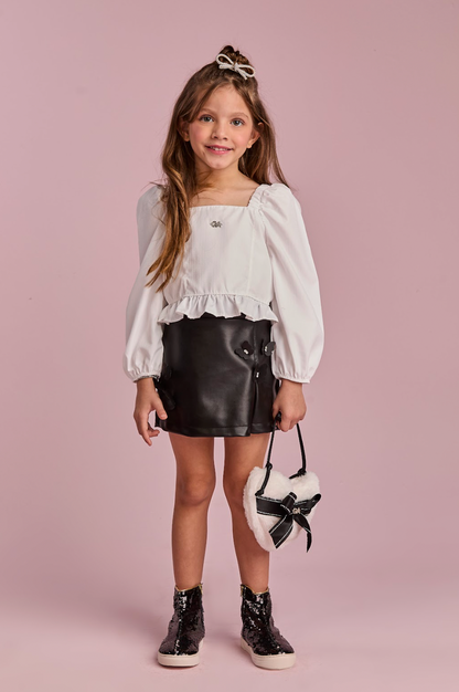 Bolsa Infantil Coração Teddy Off White - Gabriela Aquarela