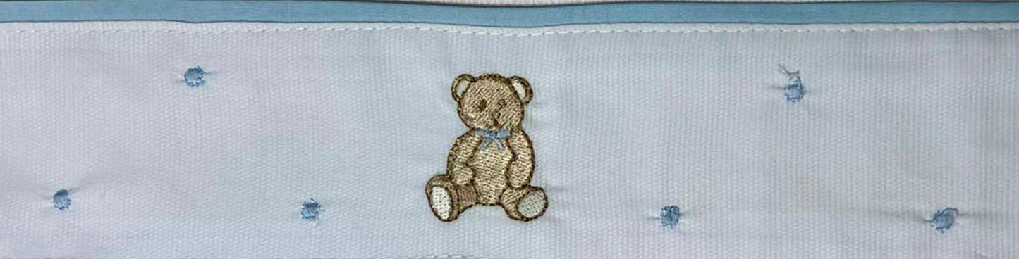 Kit 3 Fraldinhas Boca Bebê Luxo Bordadas Ursinho Azul - Roana