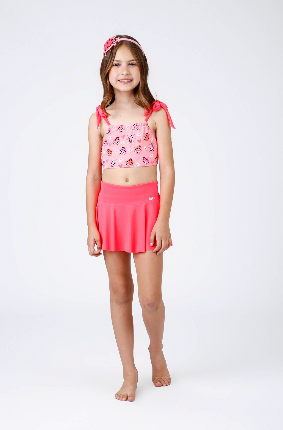 Biquíni Infantil Cropped Alice Est. Joaninha - Siri Kids