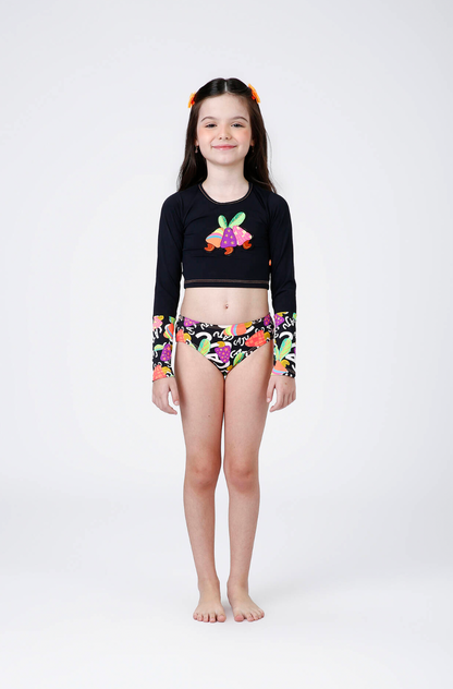 Biquíni Infantil Cropped Fernanda Est. Caju - Siri Kids