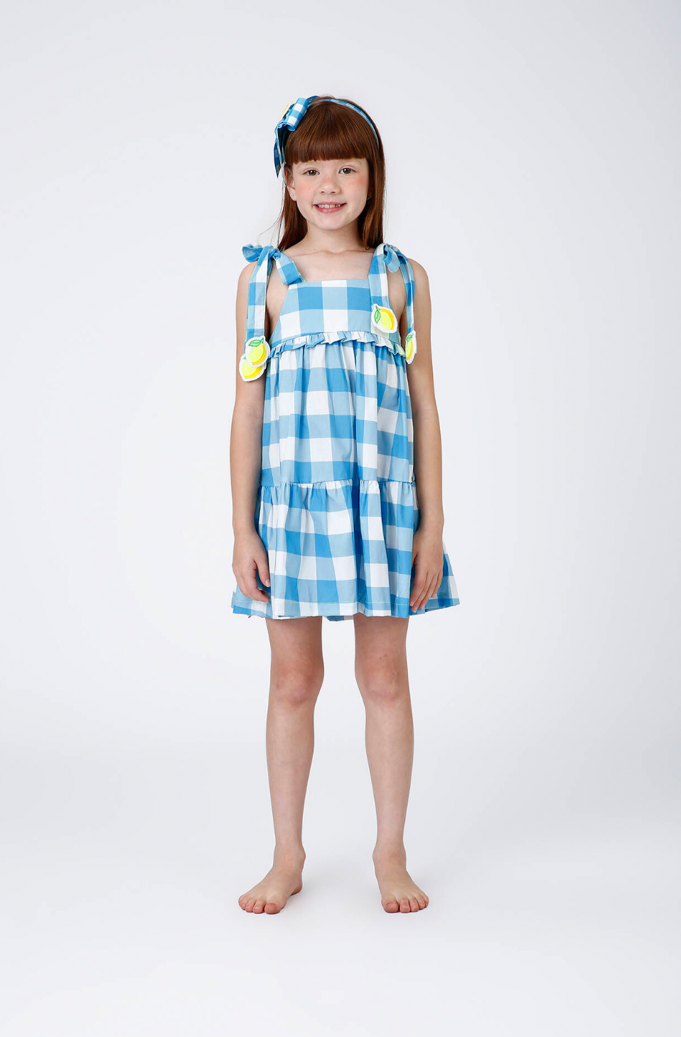 Vestido Infantil Lívia Est. Vichy Limão - Siri Kids