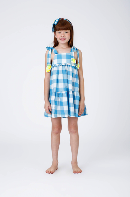 Vestido Infantil Lívia Est. Vichy Limão - Siri Kids