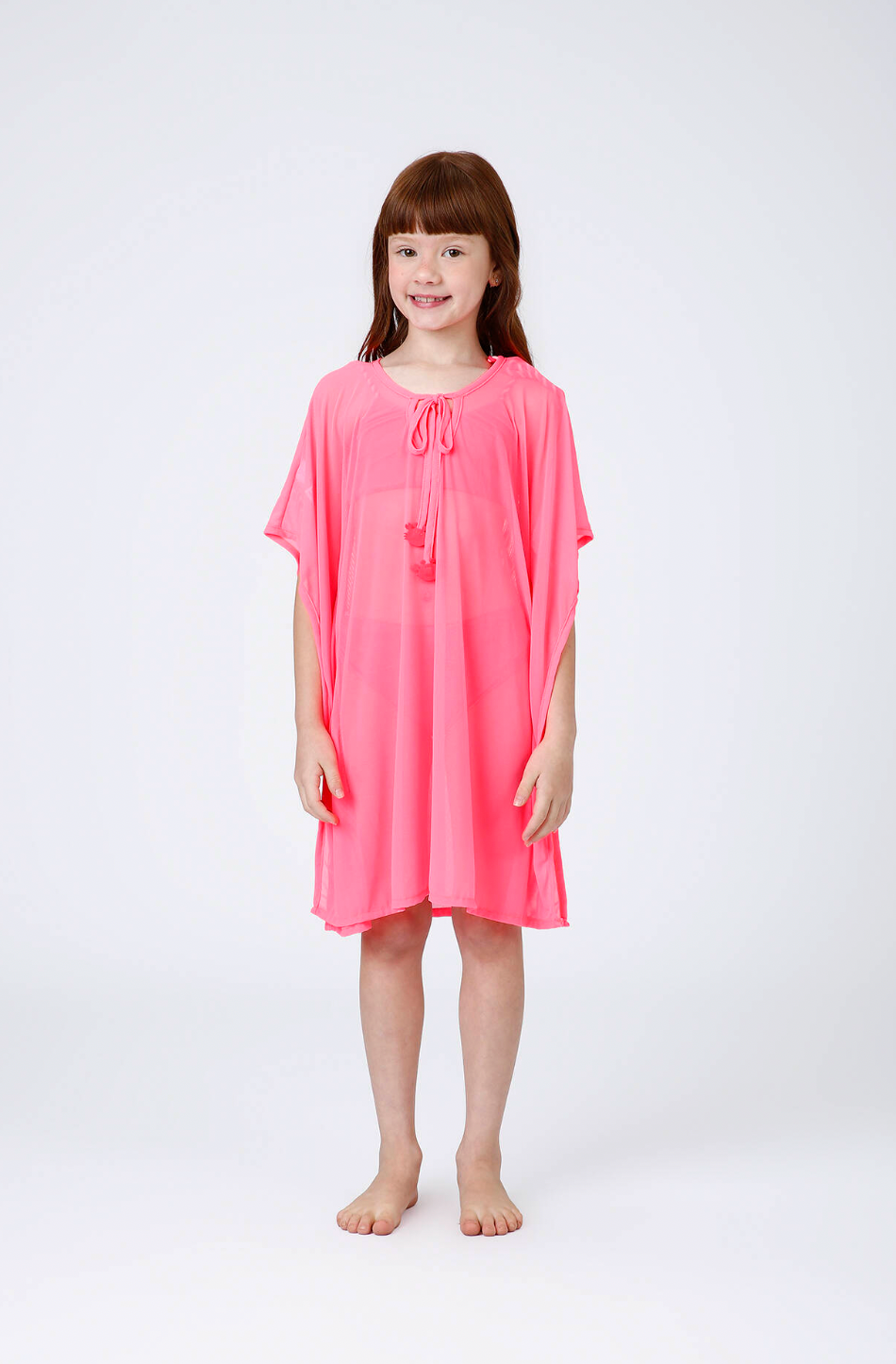 Kaftan Infantil Iris Rosa Fluor - Siri Kids