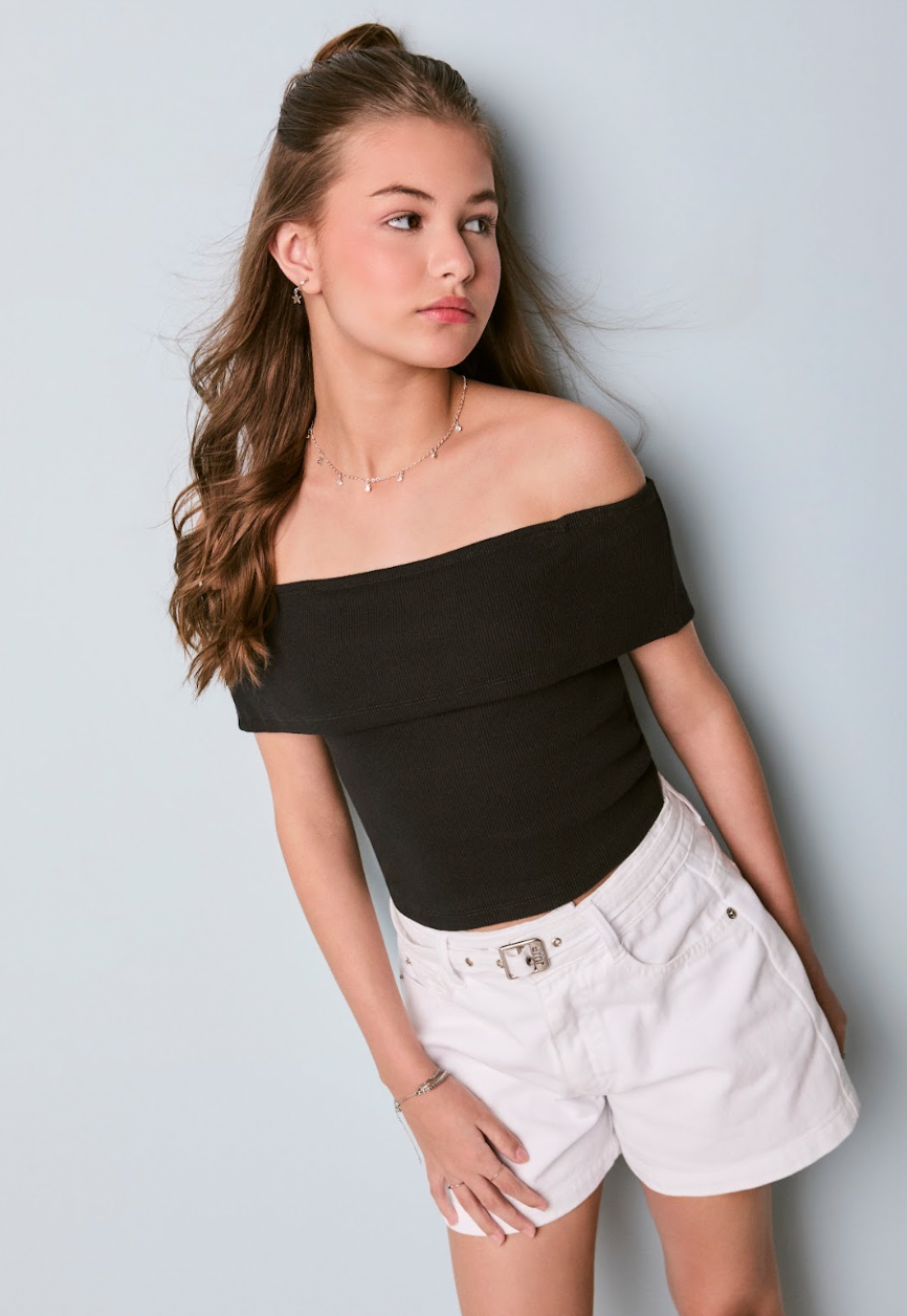 Blusa Teen Ombro a Ombro Preto - Authoria