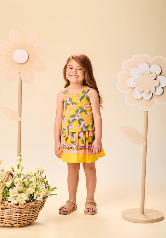 Conjunto Infantil Blusa e Saia Estampa Fruit Bear - Momi