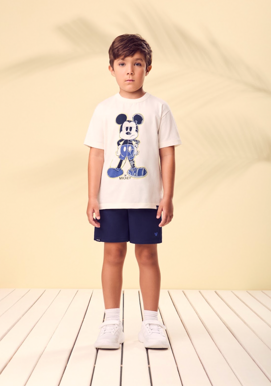 Conjunto Infantil T - Shirt Mickey Mouse e Bermuda - Youccie