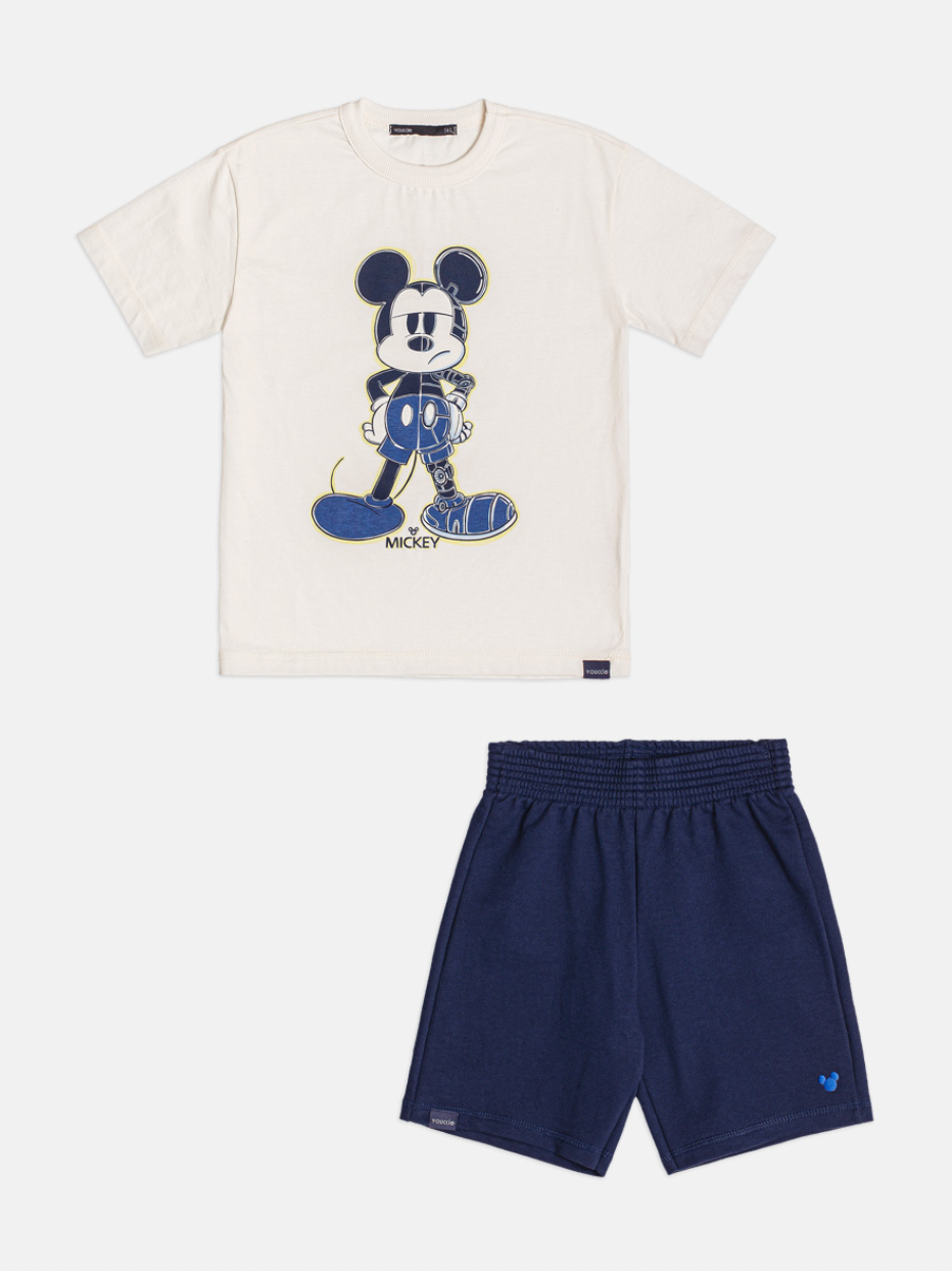 Conjunto Infantil T - Shirt Mickey Mouse e Bermuda - Youccie