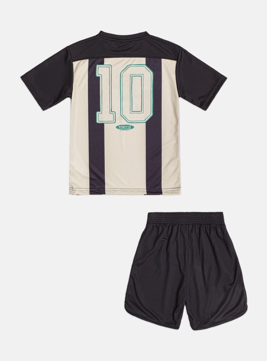 Conjunto Infantil Camiseta Esportiva Listrada e Bermuda - Youccie