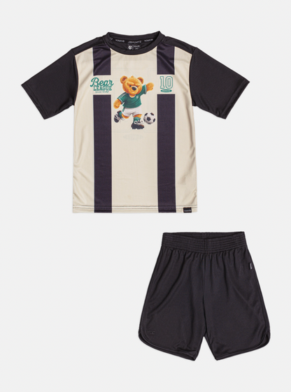 Conjunto Infantil Camiseta Esportiva Listrada e Bermuda - Youccie