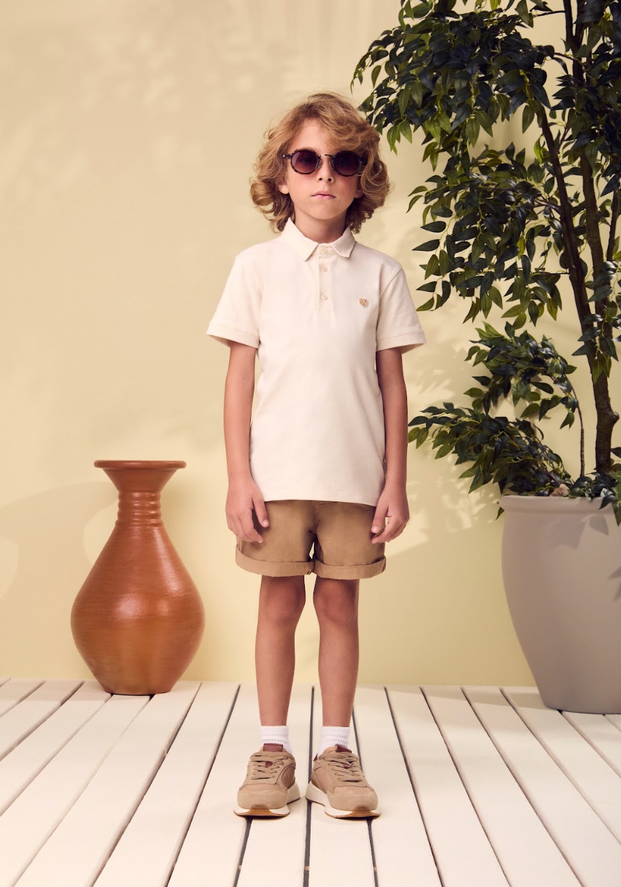 Bermuda Infantil Sarja Chino Bege - Youccie