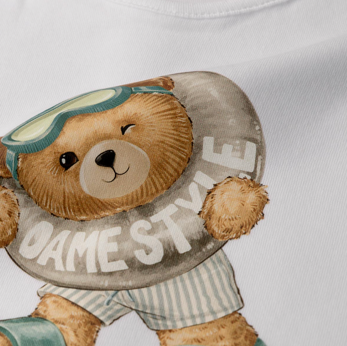 Body Bebê Algodão Egipcio Teddy Boia Branco - Dame
