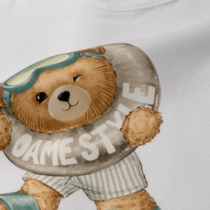 Body Bebê Algodão Egipcio Teddy Boia Branco - Dame