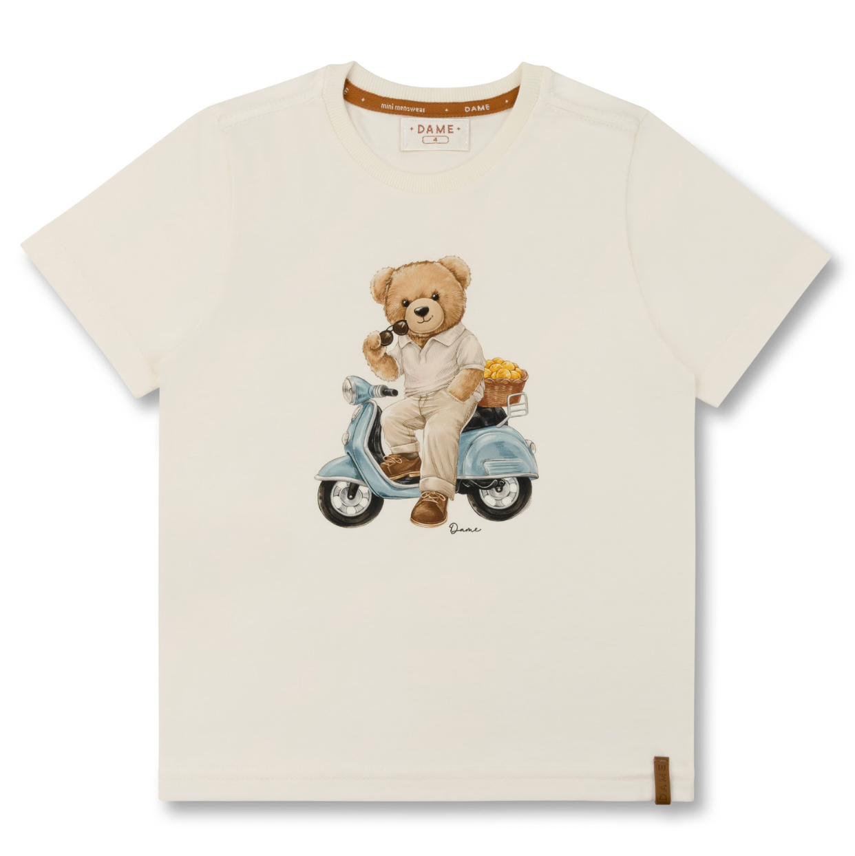 Camiseta Infantil Teddy Lambreta Off White - Dame