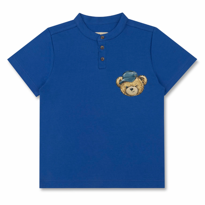 Polo Infantil Piquet Teddy Fofo Azul Klein - Dame