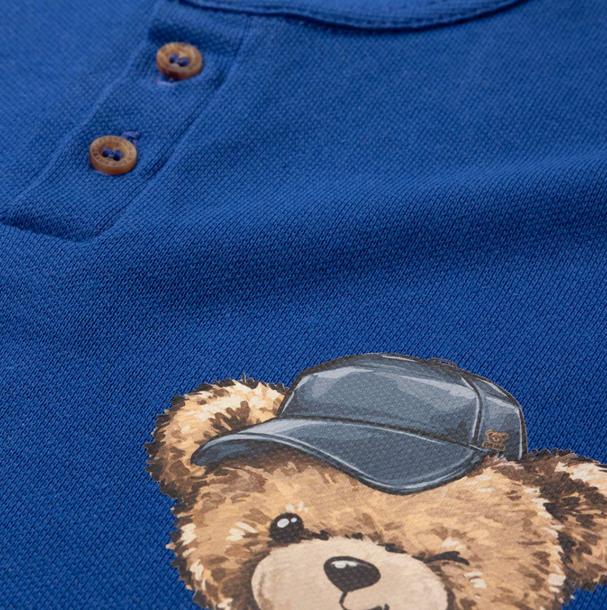 Polo Infantil Piquet Teddy Fofo Azul Klein - Dame