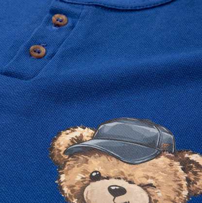 Polo Infantil Piquet Teddy Fofo Azul Klein - Dame