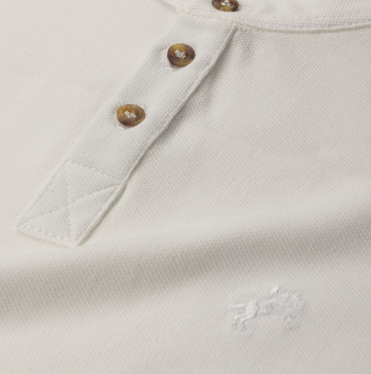 Polo Infantil  Piquet Cavalo Bordado Off White - Dame